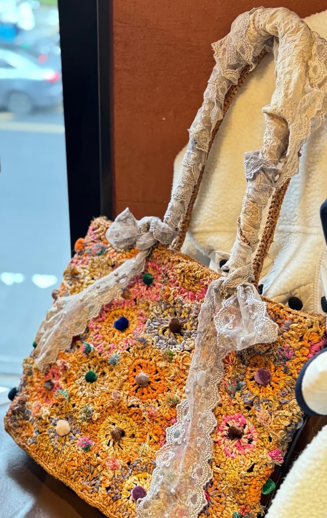 Crochet Floral Lace Tote