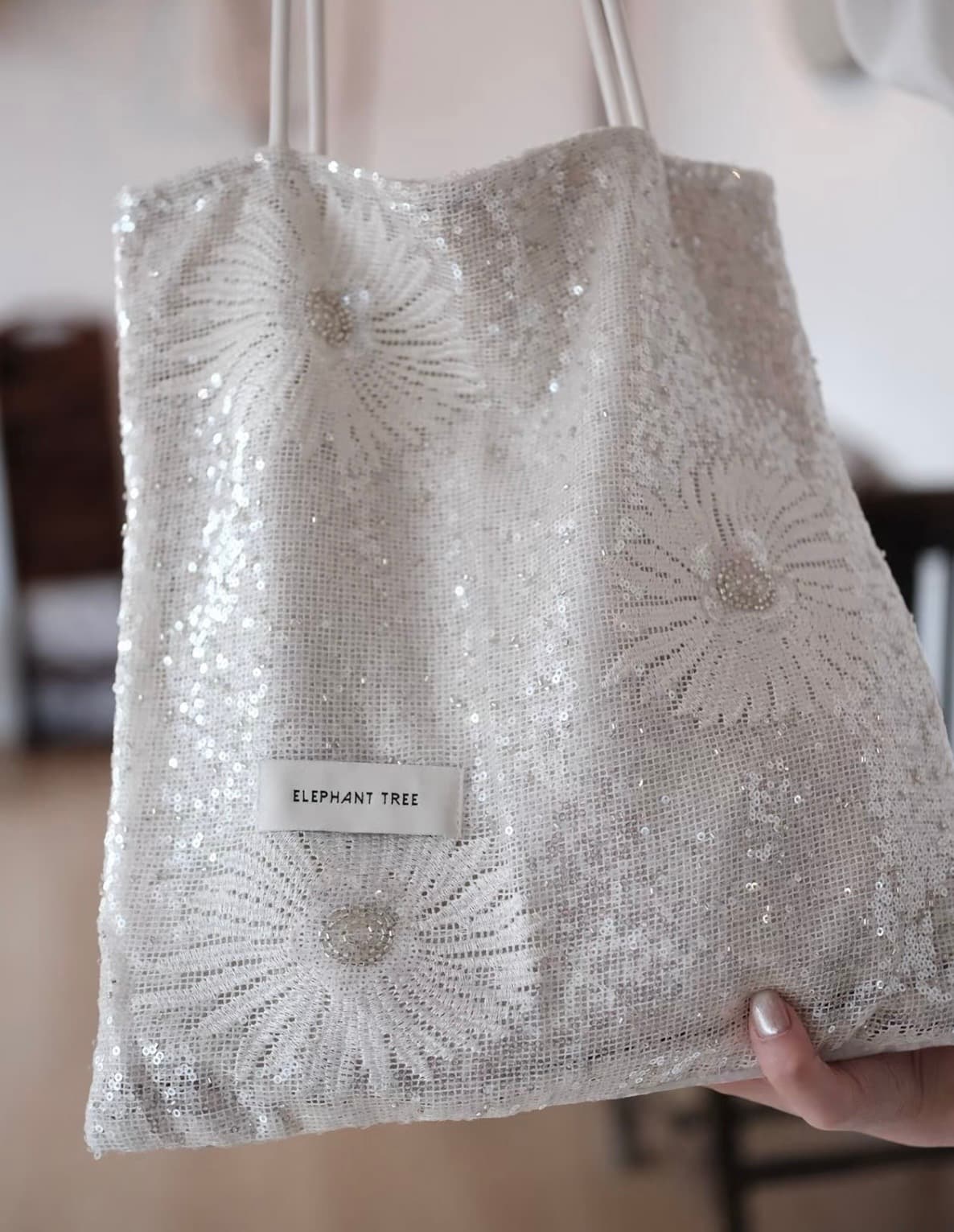 Elephant Tree Sequin Tote