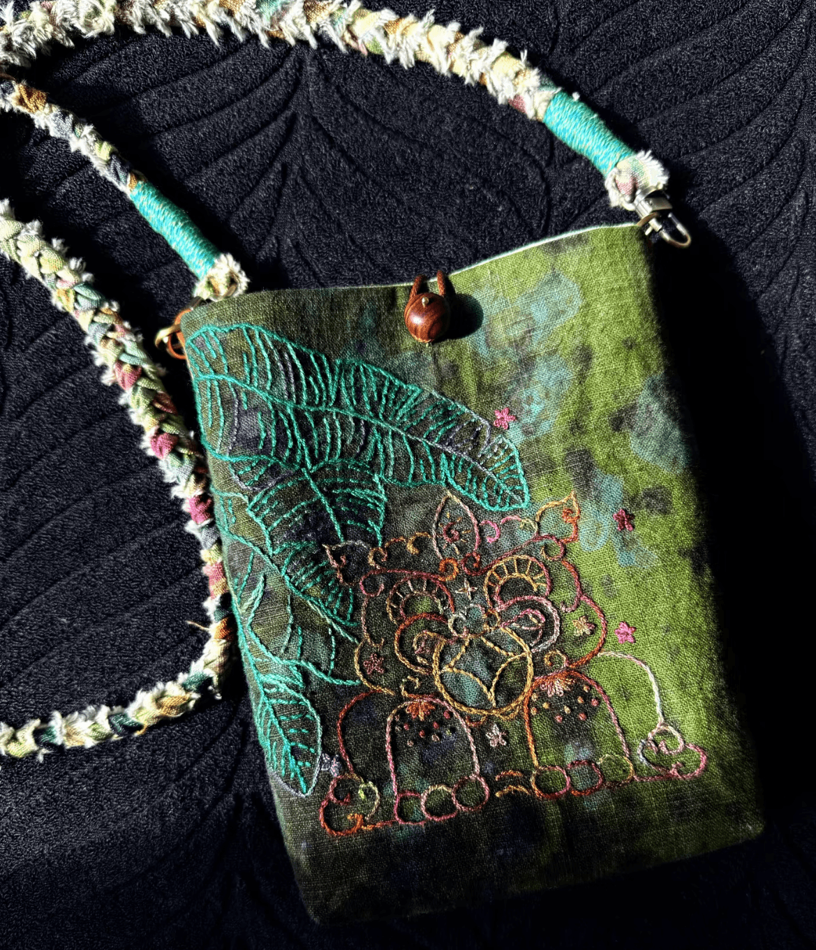 Forest Bear Embroidered Crossbody