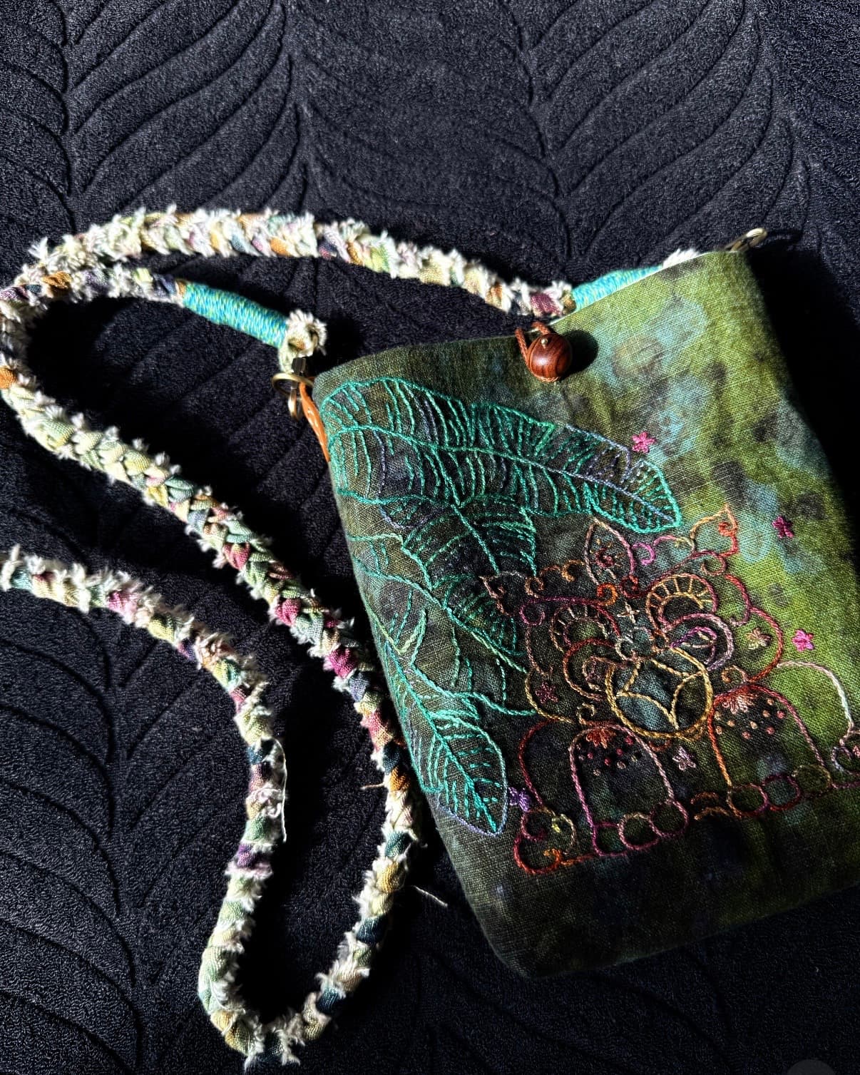 Forest Bear Embroidered Crossbody